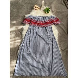 ASOS off the shoulder ruffle dress